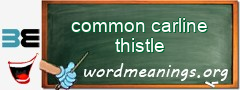 WordMeaning blackboard for common carline thistle